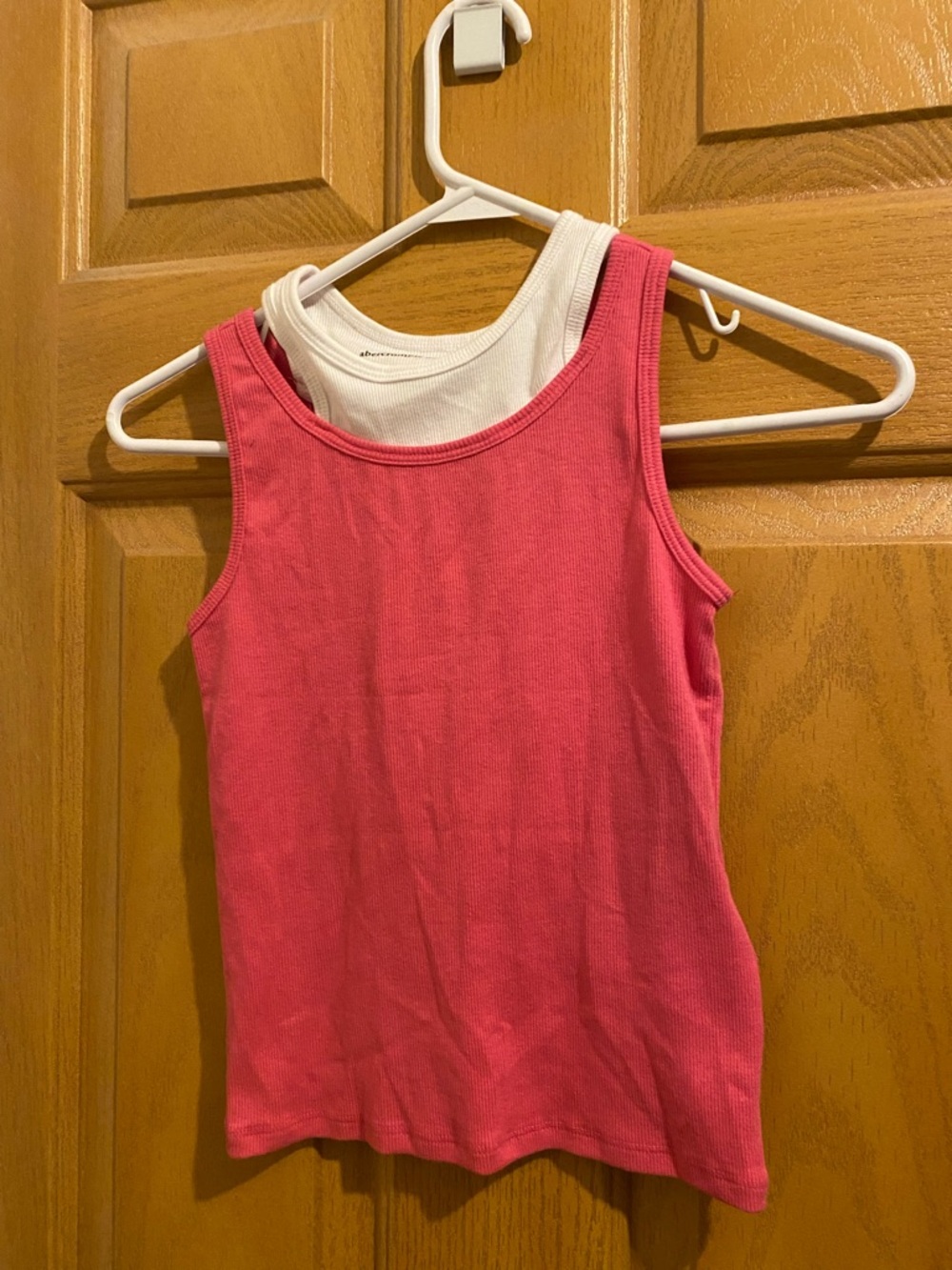 abercrombie kids Pink Tank Top with White Layered Lining